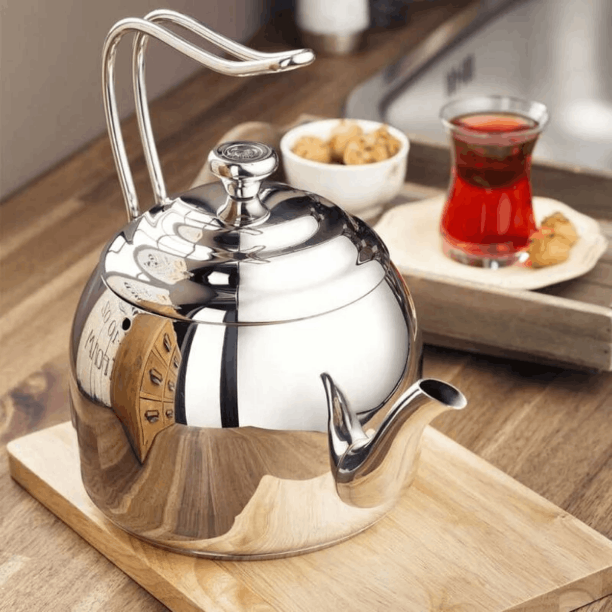 Korkmaz Droppa Stainless Steel 2.7ℓ Teapot (A054)