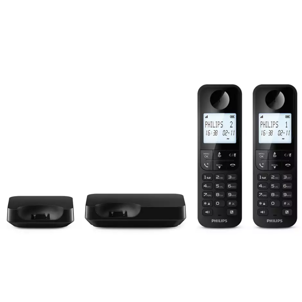 Philips Cordless Phone Duo (D2702B/90)
