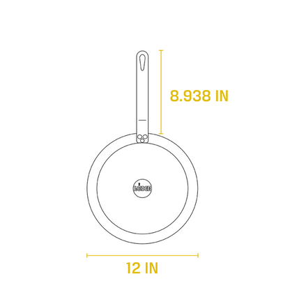 Lodge 12 Inch Seasoned Carbon Steel Skillet Lightweight, Durable, Pre-Seasoned, Perfect for Searing & Frying (CRS12)