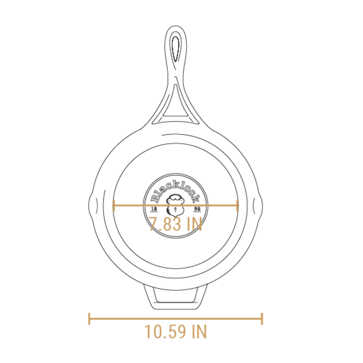 Lodge Blacklock 10.25 Inch Triple Seasoned Cast Iron Skillet, Natural Nonstick Finish, Thin & Lightweight Design (BL96SK)