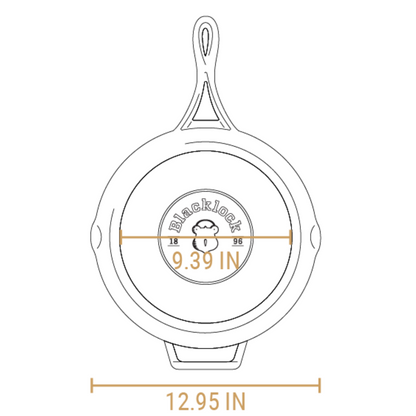 Lodge Blacklock 12 Inch Triple Seasoned Cast Iron Skillet, Natural Nonstick Finish, Thin & Lightweight Design (BL39SK)