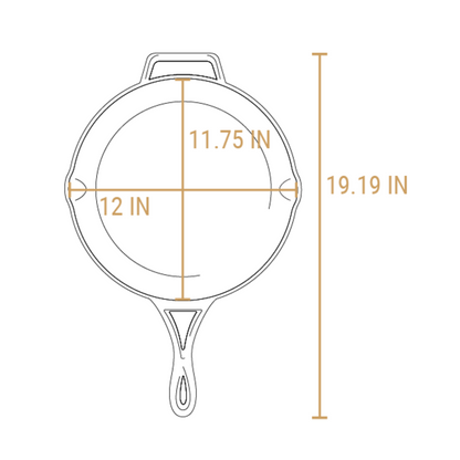 Lodge Blacklock 12 Inch Triple Seasoned Cast Iron Skillet, Natural Nonstick Finish, Thin & Lightweight Design (BL39SK)