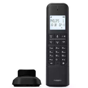 Philips Cordless Phone with Handsfree Speaker – Single Handset, 14-Hour Talk Time on One Charge (M4701B/90)