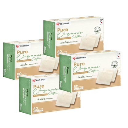 IRIS OHYAMA Pure Organic Cotton Pads 80pcs 100% Japanese Organic Cotton Soft & Gentle Facial Cotton Pads (COT-ORG)