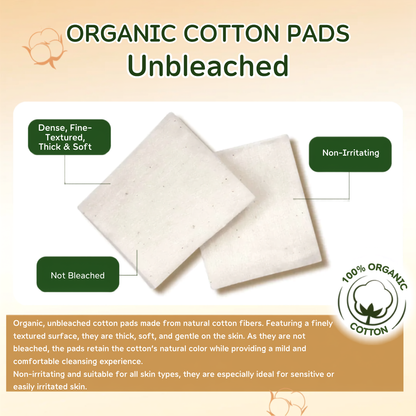 IRIS OHYAMA Pure Organic Cotton Pads 80pcs 100% Japanese Organic Cotton Soft & Gentle Facial Cotton Pads (COT-ORG)