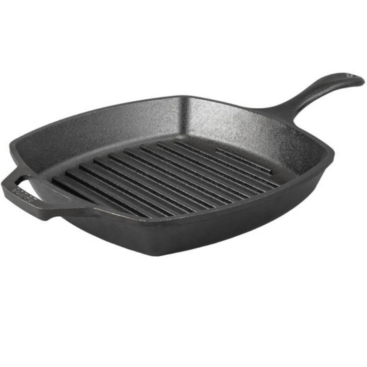 Lodge Cast Iron Classic Seasoned Square Cast Iron Grill Pan 10.5" (L8SGP3)