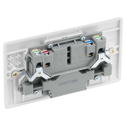 British General BG Moulded Double Gang Switched 13A Power Socket With 12W USB-C+A (822UAC12)