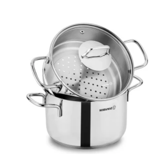 Korkmaz Perla 24x15.2cm/6.9ℓ Couscous Pot Set (A1522)