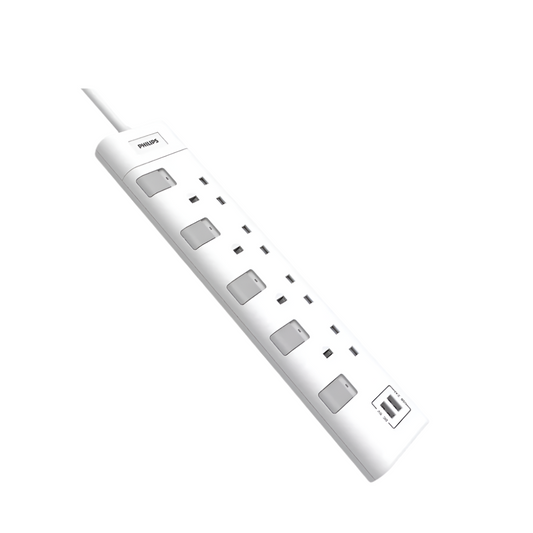 Philips 4 Gang Extension Socket with 2* USB A (CHP4140WB/90)