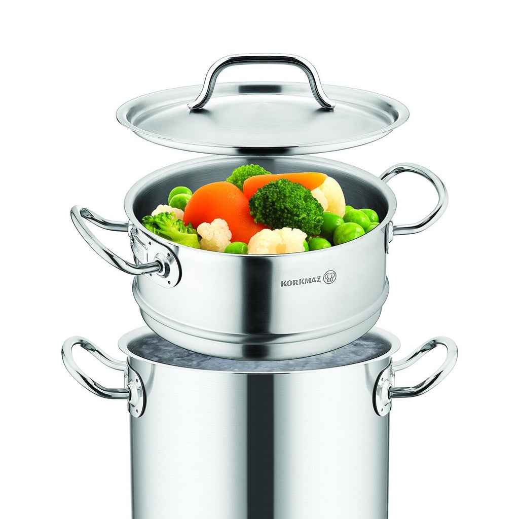 Korkmaz Proline Satin Steam 20x10cm/3.1ℓ Cooking Apparatus (A2771)