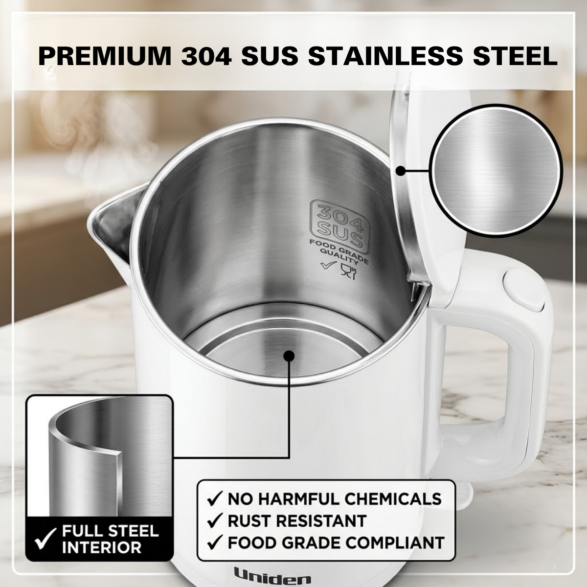 Uniden 1.5 Litre Double Wall Kettle (AK5200)