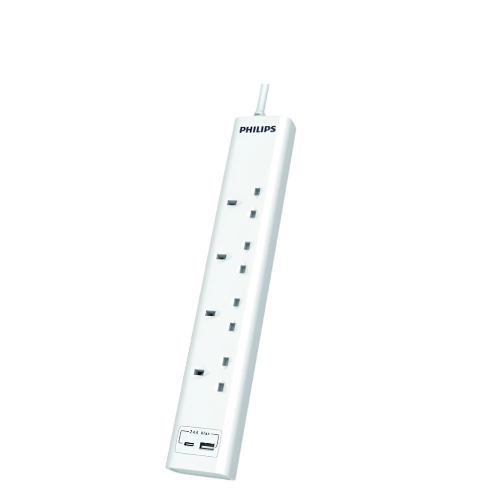 Philips 4 Gang Extension Socket with 2*USB A (CHP4141WA/69)