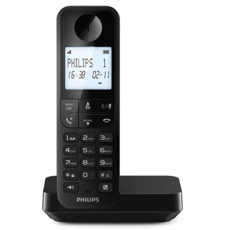 Philips Cordless Phone 4.6cm backlit display Up to 14 hours talk time (D2701B/90)