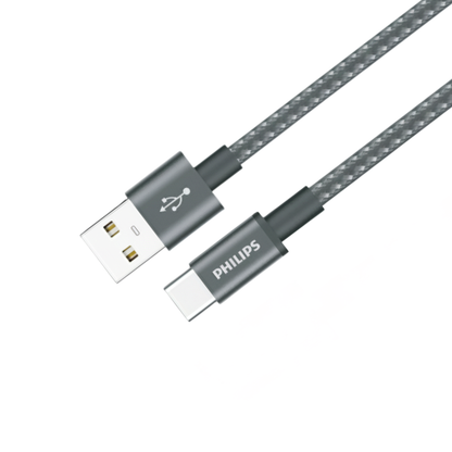 Philips USB A to USB C, USB C to USB C, USB C to Lightning Cable Max Suitable for iPhone 60W Sync and Charge  (DLC5030)