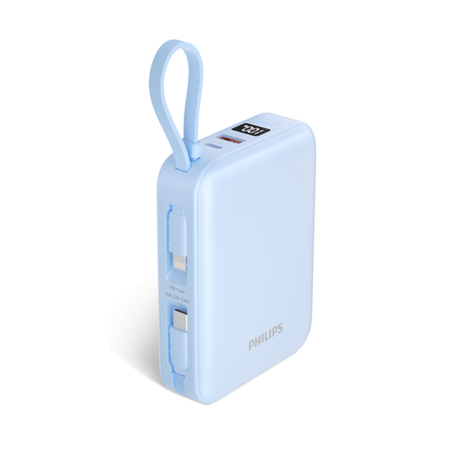 Philips 20000mAh Mini & Light-Weight Power Bank PD22.5W Built-in USB-C & Lightning Cable 4 Colours ( DLP2226/97)