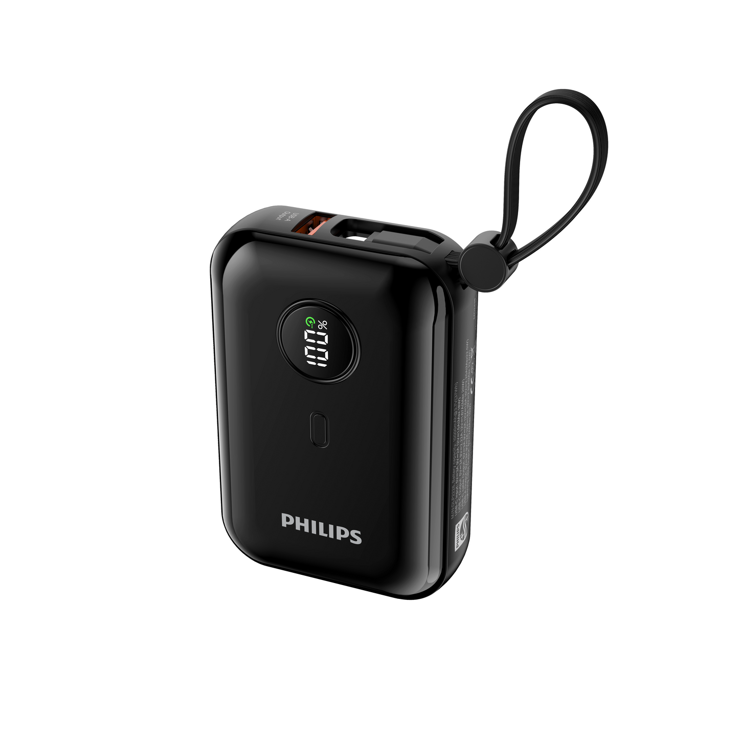 Philips 10000mAh Powerbank, 22.5W Fast Charge, Built-in USB Type C Cable, DLP2228 1 Year Warranty