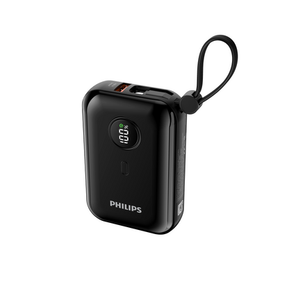 Philips 10000mAh Powerbank, 22.5W Fast Charge, Built-in USB Type C Cable, DLP2228 1 Year Warranty