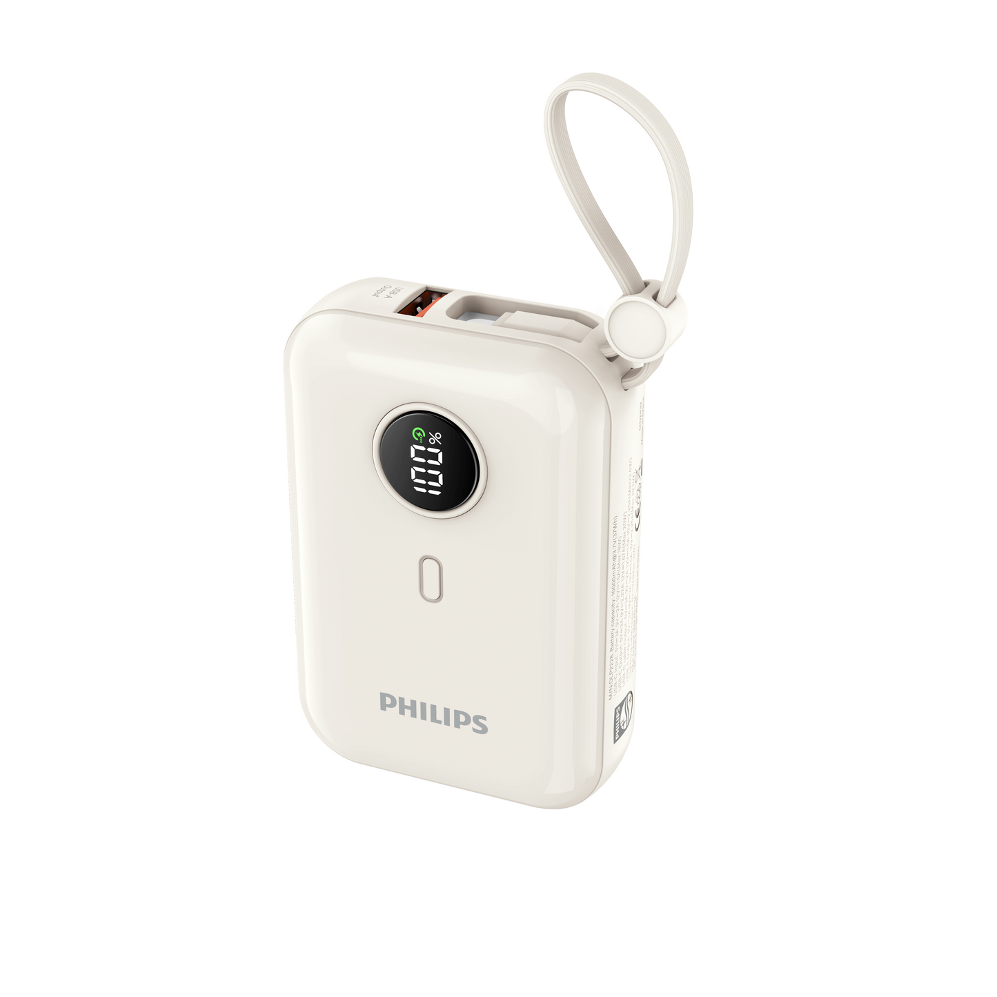 Philips 10000mAh Powerbank, 22.5W Fast Charge, Built-in USB Type C Cable, DLP2228 1 Year Warranty