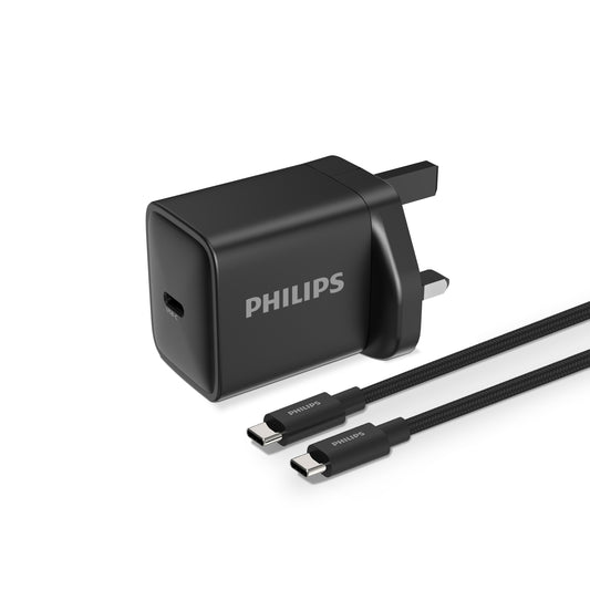 Philips 45W Wall Charger with USB C to C 1 Meter Cable (DLP5313NB)