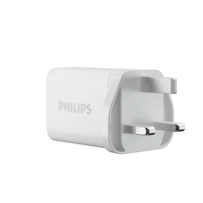 Philips Wall Charger 65W PD 2 USB C Port and 1 USB A Port (DLP6331CW)