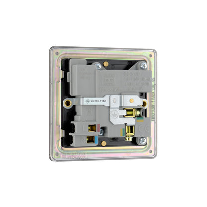 British General BG Flat plate Screwless  13A Switched Single Socket with USB Charger (FBN21U2B)