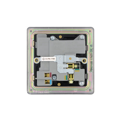 British General BG Flat plate Screwless  13A Switched Single Socket with USB Charger (FBN21U2B)