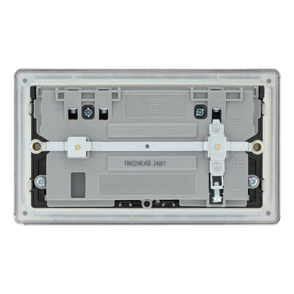 British General BG Flat plate Screwless Double Socket with 45W USB-C Charger (FBN22UAC45B)