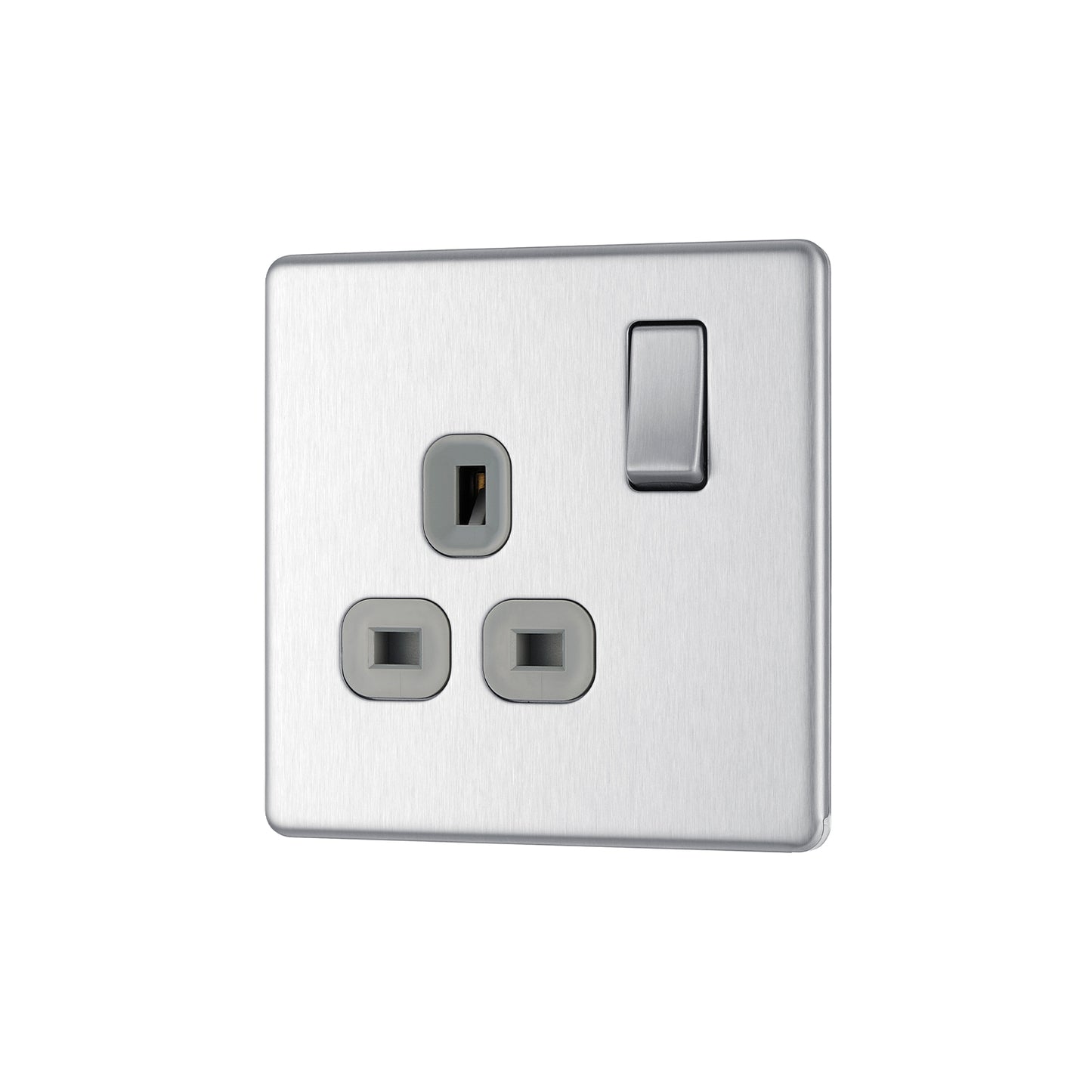 British General BG Flat plate Screwless Single Gang Switched Socket  (FBS21G)