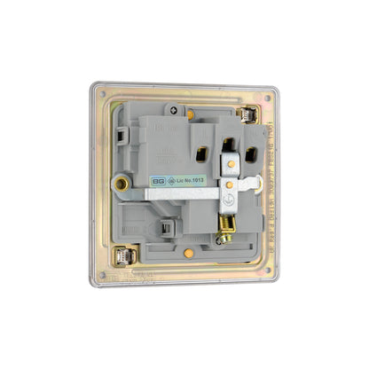 British General BG Flat plate Screwless Single Gang Switched Socket  (FBS21G)