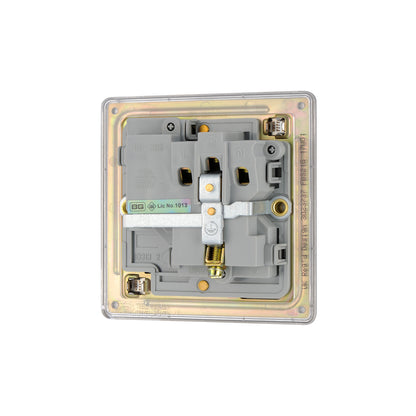 British General BG Flat plate Screwless Single Gang Switched Socket  (FBS21G)
