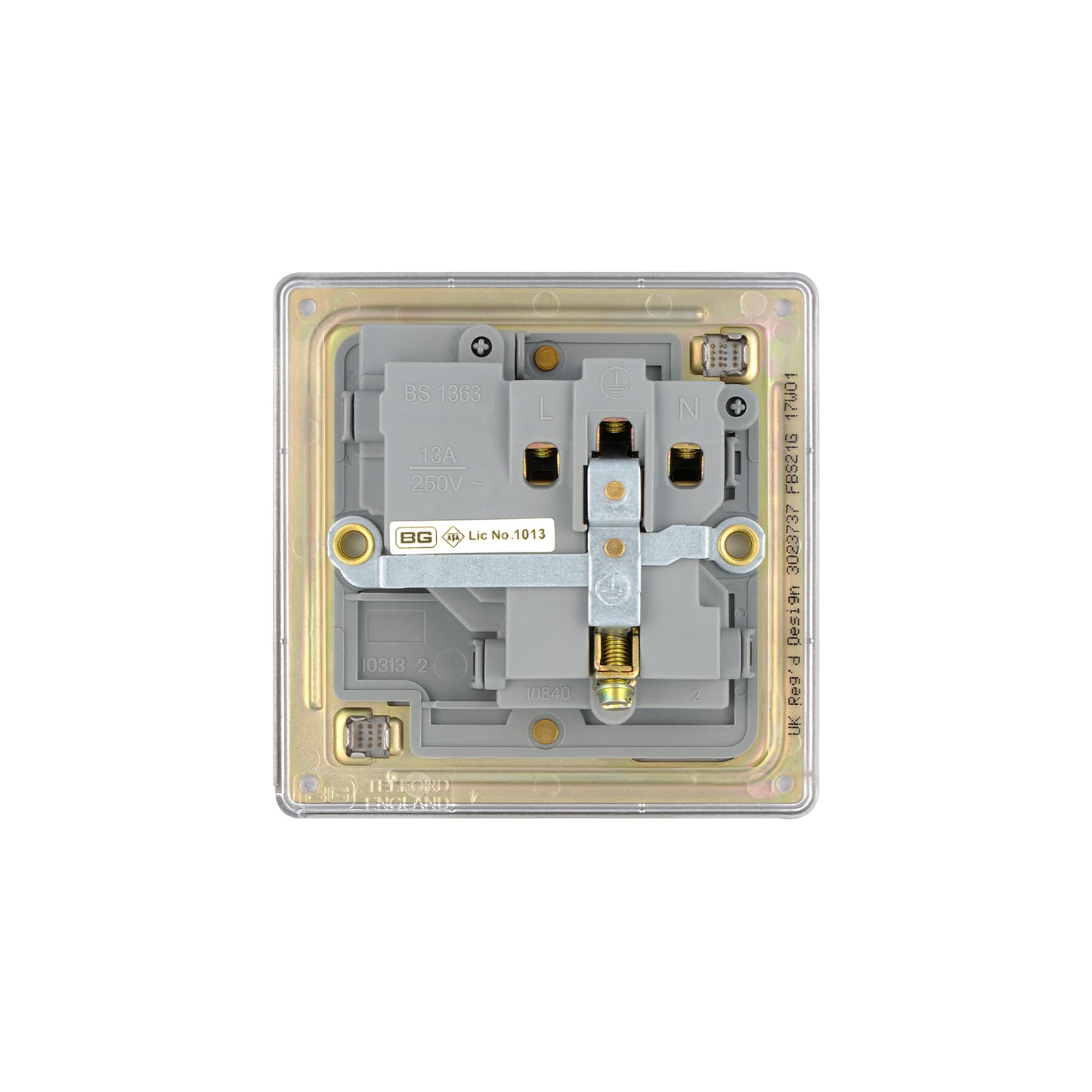 British General BG Flat plate Screwless Single Gang Switched Socket  (FBS21G)