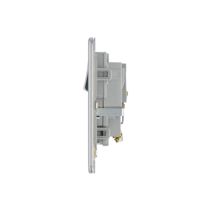 British General BG Flat plate Screwless Single Gang Switched Socket  (FBS21G)