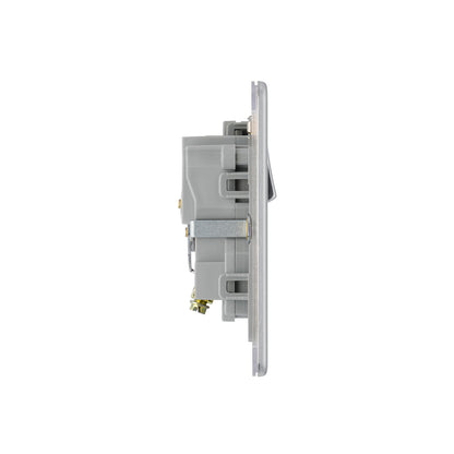 British General BG Flat plate Screwless Single Gang Switched Socket  (FBS21G)