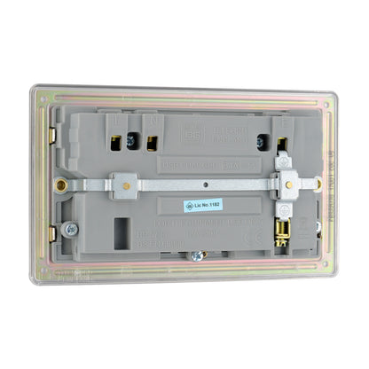 British General BG Flat plate Screwless 13A Double Socket with USB Charger  (FBS22U3G)