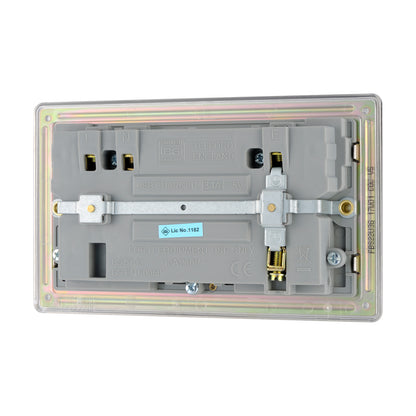 British General BG Flat plate Screwless 13A Double Socket with USB Charger  (FBS22U3G)