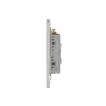 British General BG Flat Plate Screwless Triple Gang 2-Way Switch – Brushed Steel (FBS43)