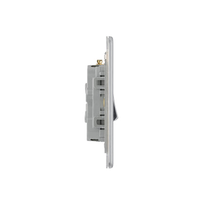 British General BG Flat Plate Screwless Triple Gang 2-Way Switch – Brushed Steel (FBS43)