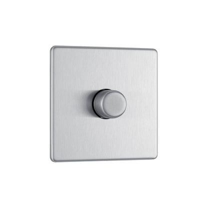 British General BG Flat plate Screwless 2-Way 200W Dimmer Switch, Brushed Steel  (FBS81P)