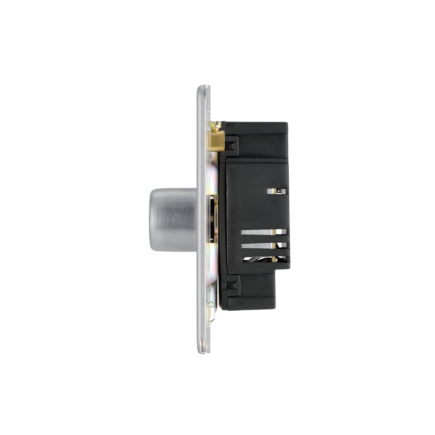 British General BG Flat plate Screwless 2-Way 200W Dimmer Switch, Brushed Steel  (FBS81P)