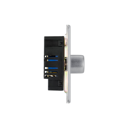 British General BG Flat plate Screwless 2-Way 200W Dimmer Switch, Brushed Steel  (FBS81P)