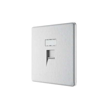 British General BG Screwless Flatplate RJ45 Cat6 Telephone Outlet (FBSRJ451)