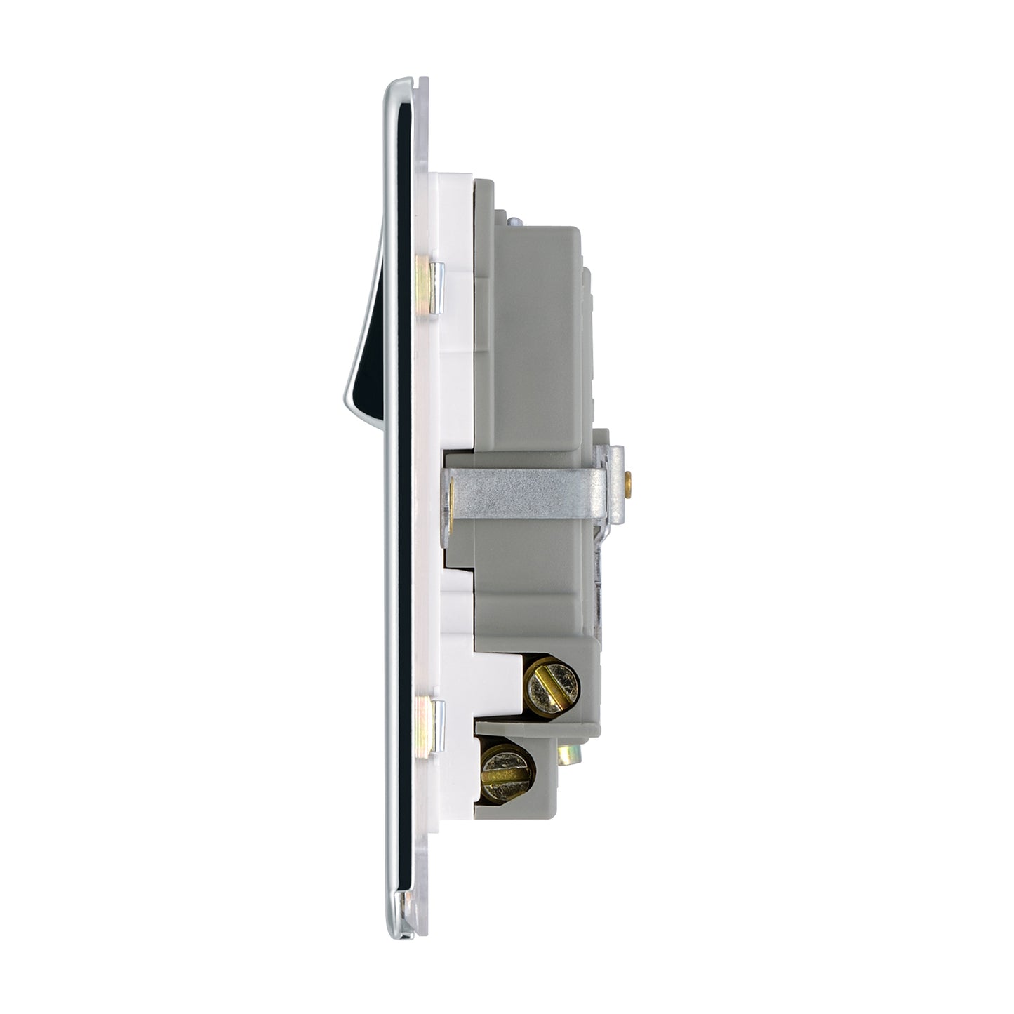 British General BG Screwless Flat plate 13A Switched Single Socket with USB Charger (FPC21U2W)
