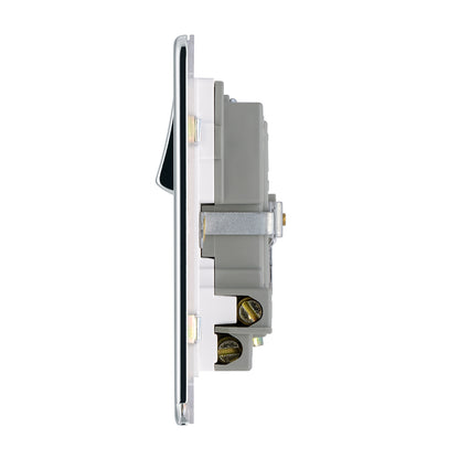 British General BG Screwless Flat plate 13A Switched Single Socket with USB Charger (FPC21U2W)
