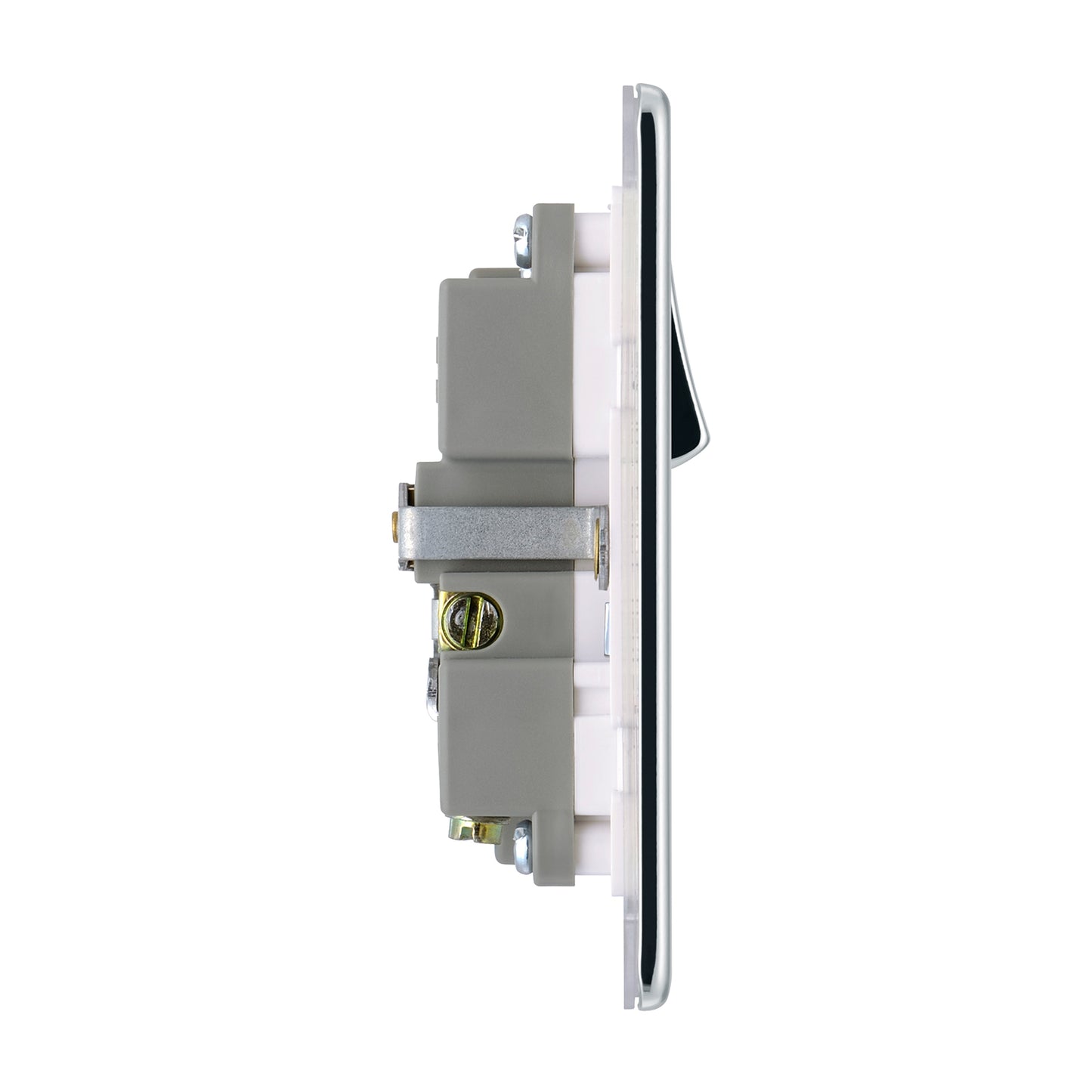 British General BG Screwless Flat plate 13A Switched Single Socket with USB Charger (FPC21U2W)