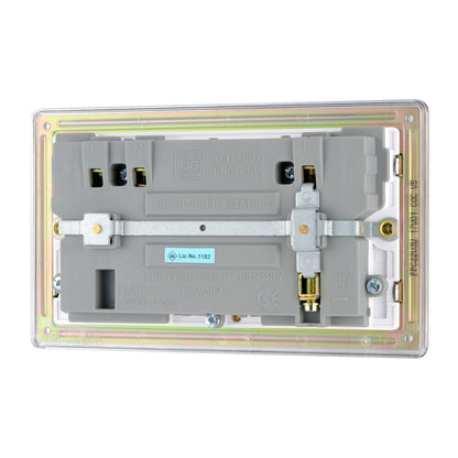 British General BG Flat plate Screwless Double Socket with USB Charger (FPC22U3W-01)