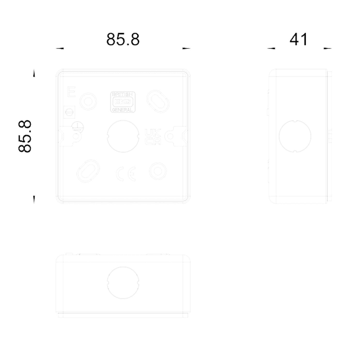 British General BG Heavy Duty Metal Back Boxes | MC501 (1G+2G) & MC502 (3G+4G) for Grid Switches