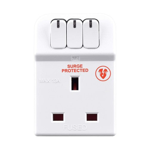 Masterplug 3 Way Individually Switched Adaptor White (MSWRG3) – ALCO (S ...