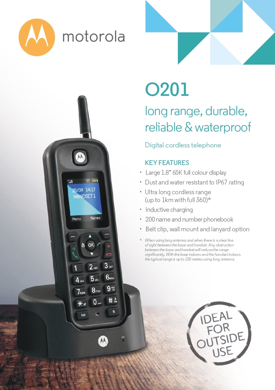 Motorola | O201 |Long Range Digital Cordless Telephone | 2 Year Warran ...