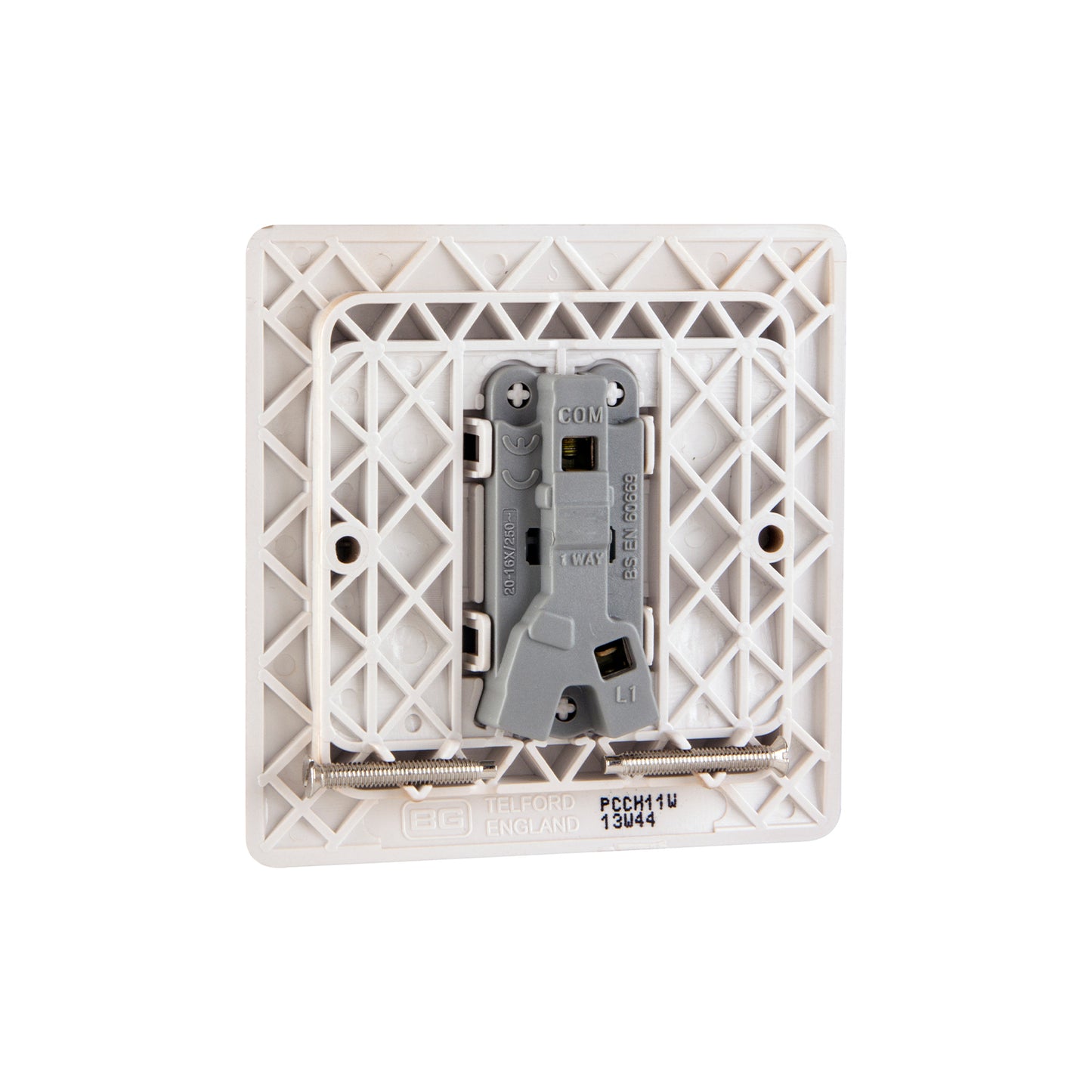 British General BG Neo Slimline 10A 1-Gang 1-Way Rocker Switch, Champagne (PCCH11W)