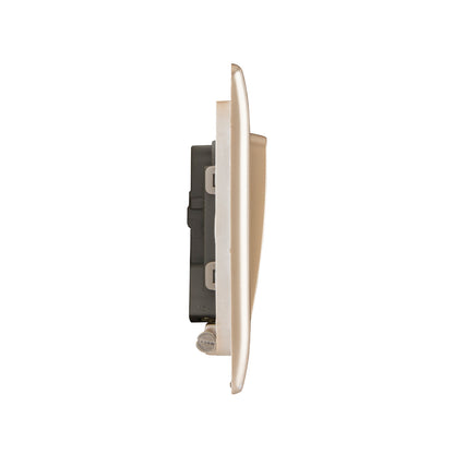British General BG Neo Slimline 10A 1-Gang 1-Way Rocker Switch, Champagne (PCCH11W)